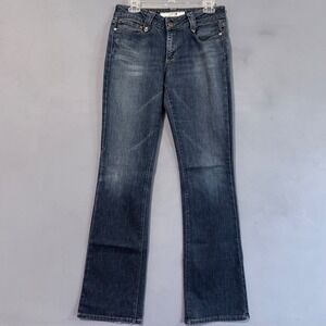 Joe's Jeans 30 Bootcut Flare Low Mid Rise Medium Distressed Dark Wash